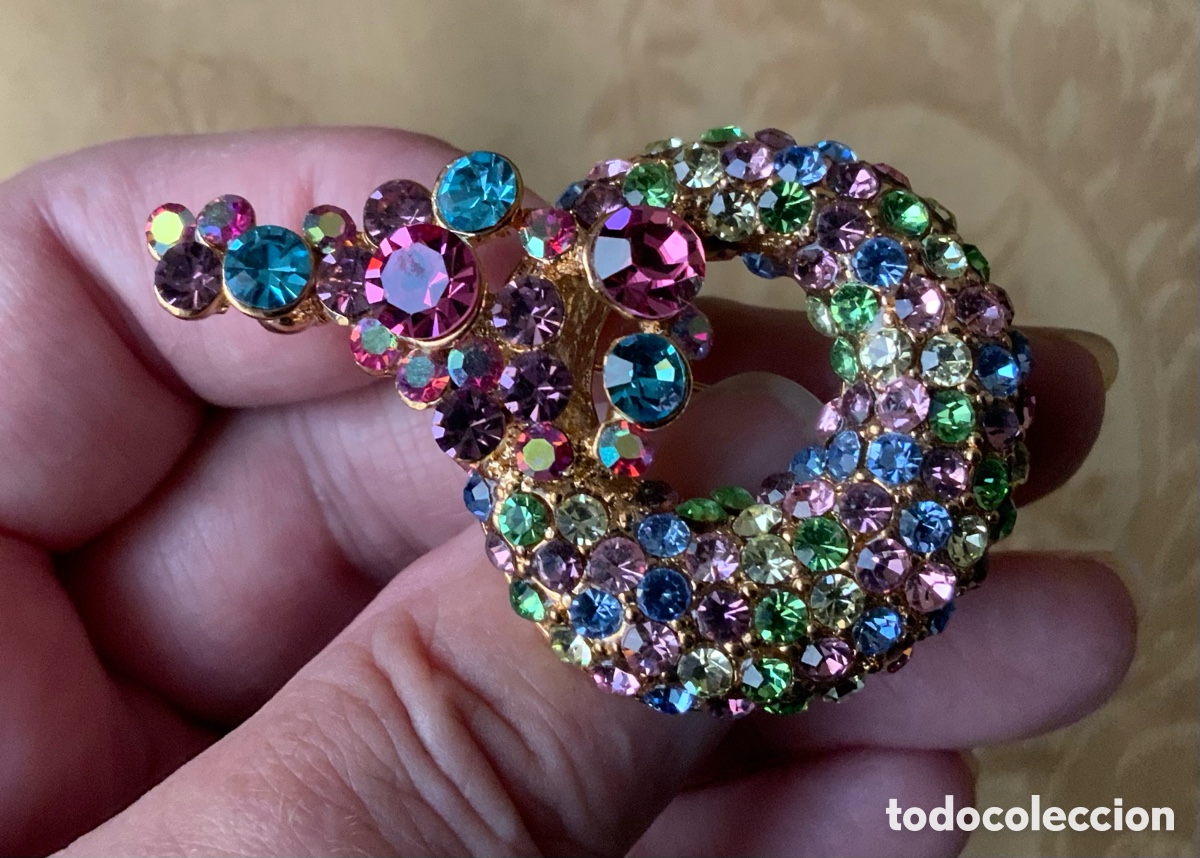 Vintage: BROCHE PEDRERIA DE COLORES