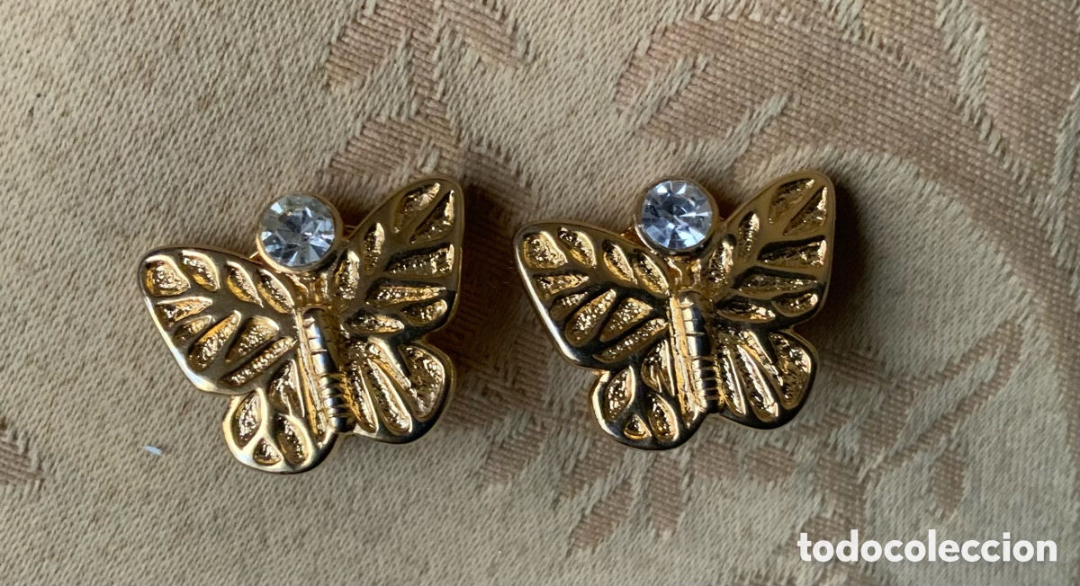 Vintage: PENDIENTES MARIPOSA A&Ntilde;O 80
