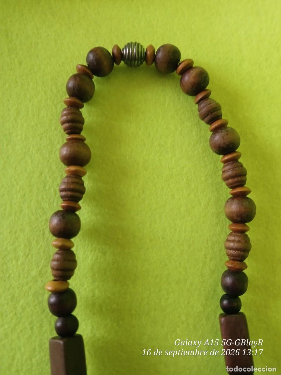 Vintage: Collar maderas y &aacute;mbar, cierre roscado,vintage. - Foto 4