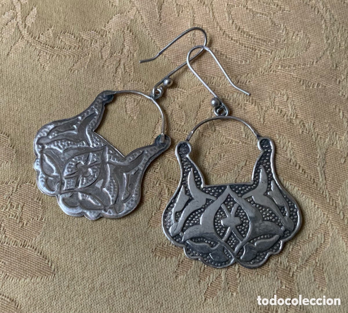 Vintage: PENDIENTES PLATA REPUJADA BEREBER - Foto 5