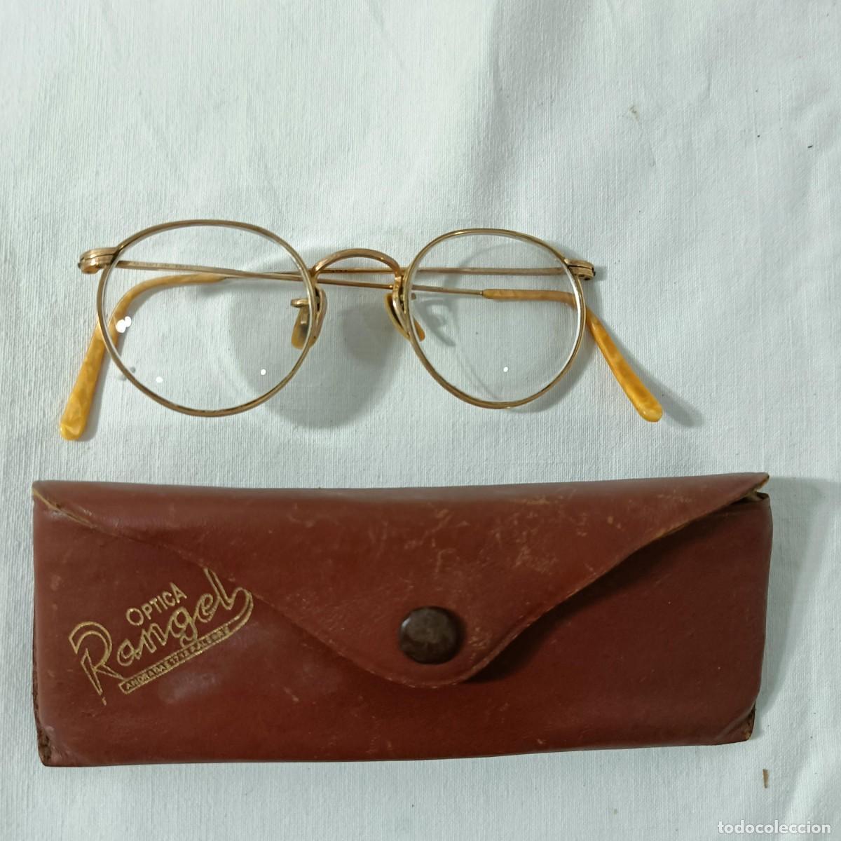 Vintage: Gafas graduadas, vintage, montura redonda, de los a&ntilde;os 1940/50. Metal y pasta.