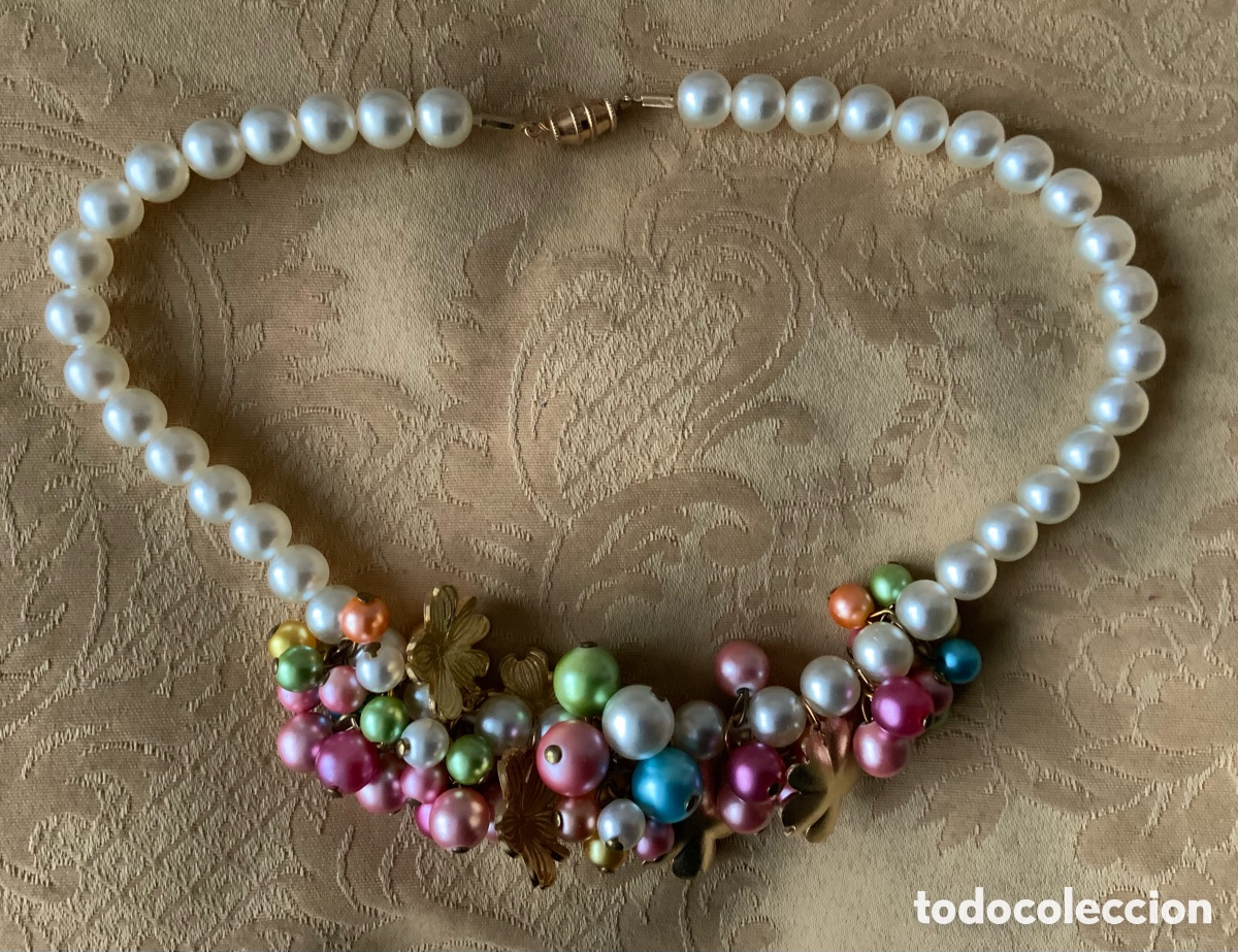 Vintage: COLLAR PERLAS A&Ntilde;OS 60 CON COLORES