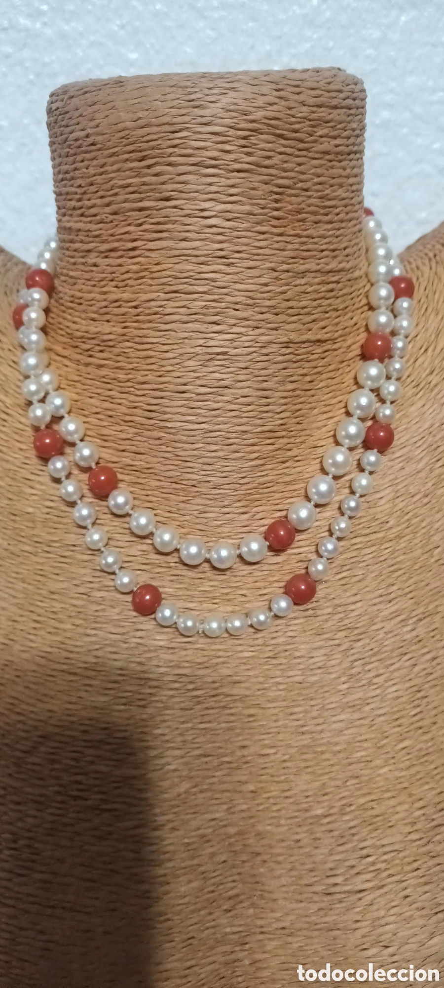 Vintage: Collar de perlas cultivadas y coral - Foto 6