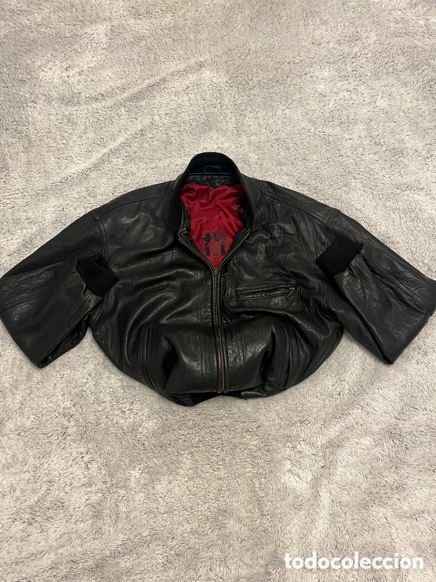 Vintage: Chaqueta Bomber de Cuero del FC Barcelona