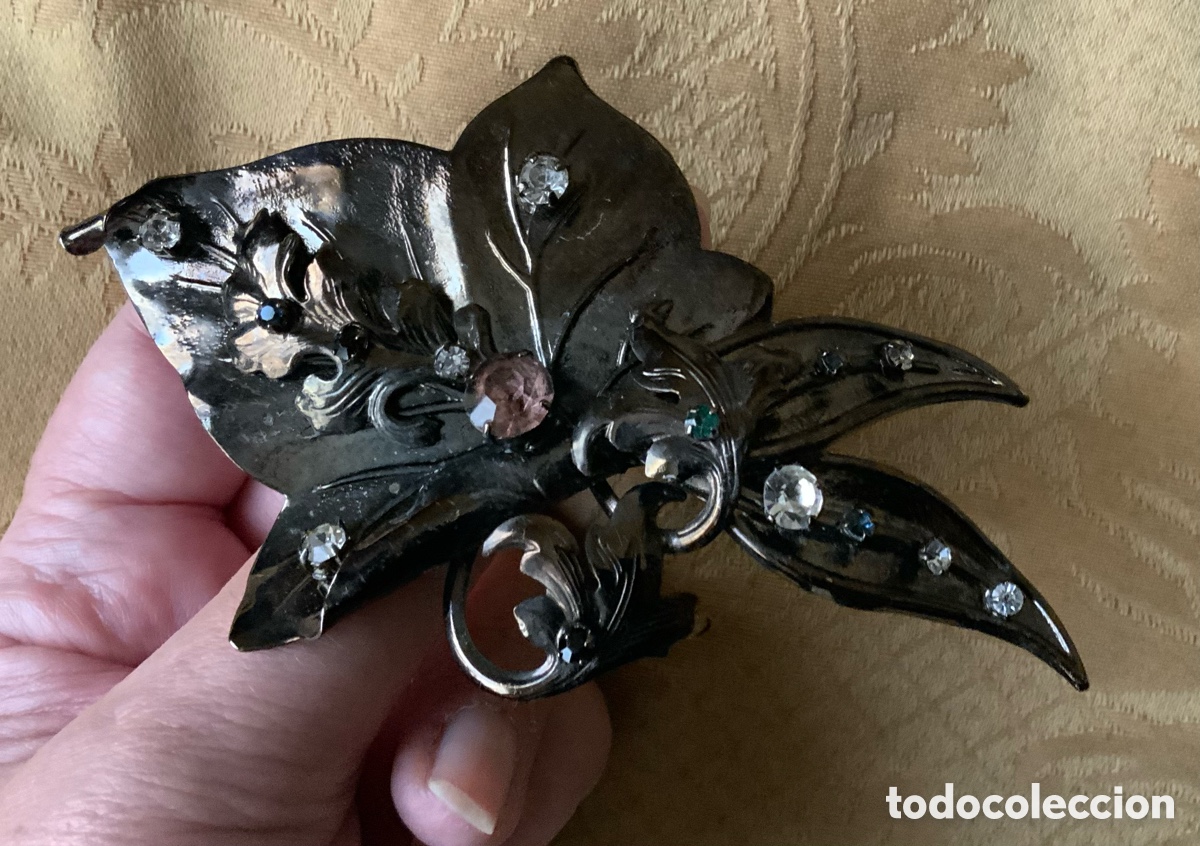 Vintage: BROCHE VINTAGE HOJA COBRIZA - Foto 5