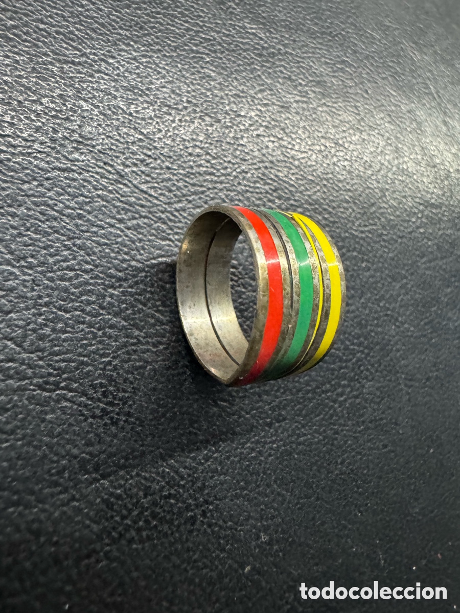 Vintage: Anillo Rasta 3 Colores Vintage &eacute;tnico enrollable 3 vueltas, colores. Retro. A&ntilde;os 60s