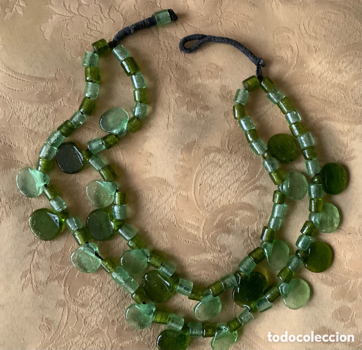 Vintage: COLLAR ETNICO DE CRISTAL RECICLADO HECHO A MANO