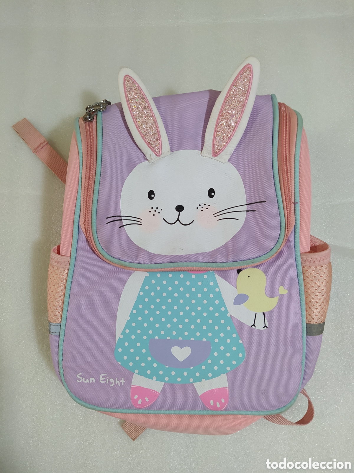 Vintage: Mochila Escolar Infantil Ni&ntilde;a Conejito 3D Lila Sun Eight (30x22 cm)
