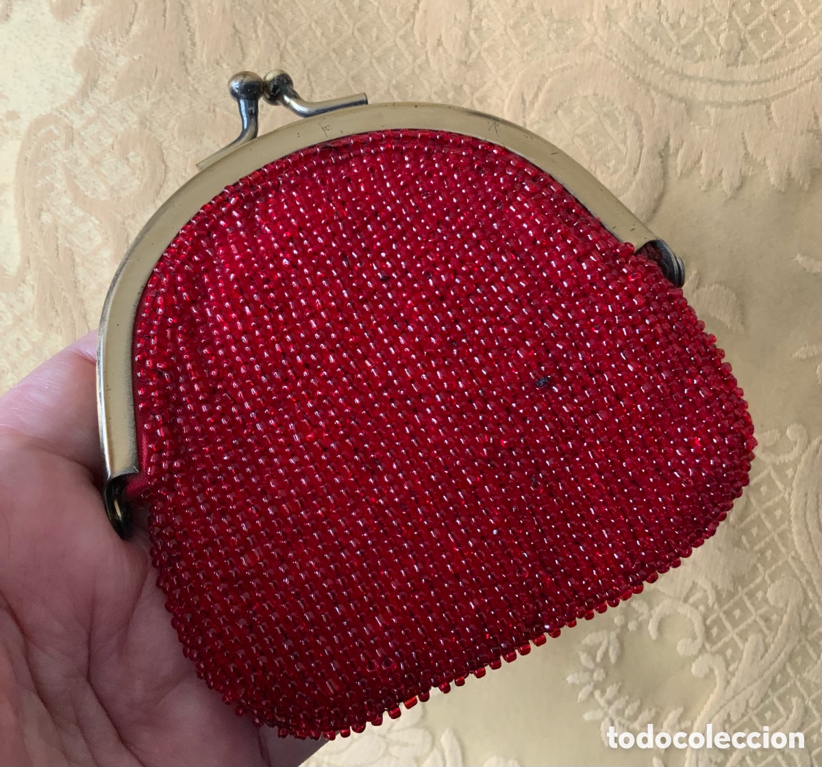 Vintage: MONEDERO DE ABALORIOS ROJOS - Foto 2