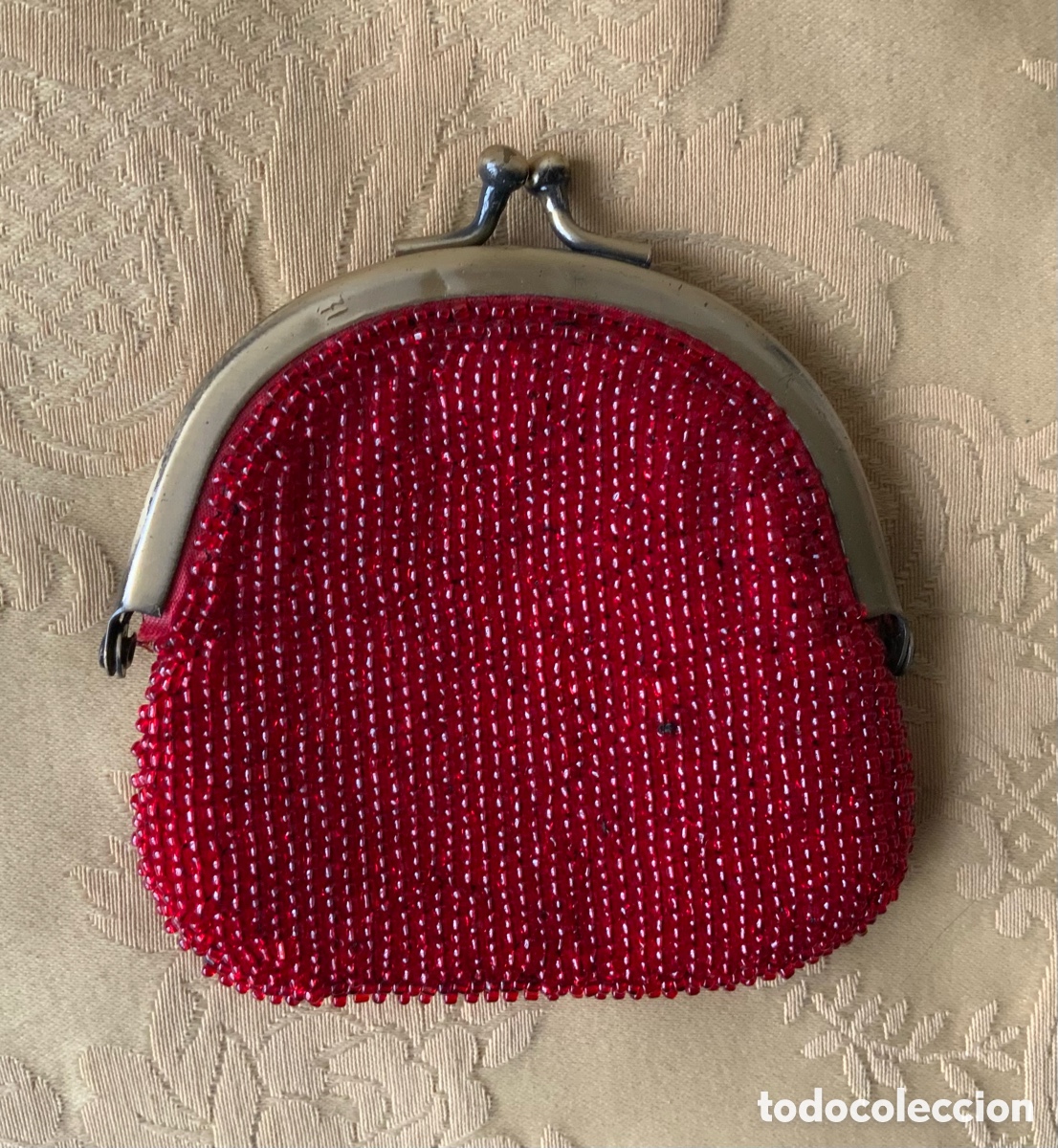 Vintage: MONEDERO DE ABALORIOS ROJOS