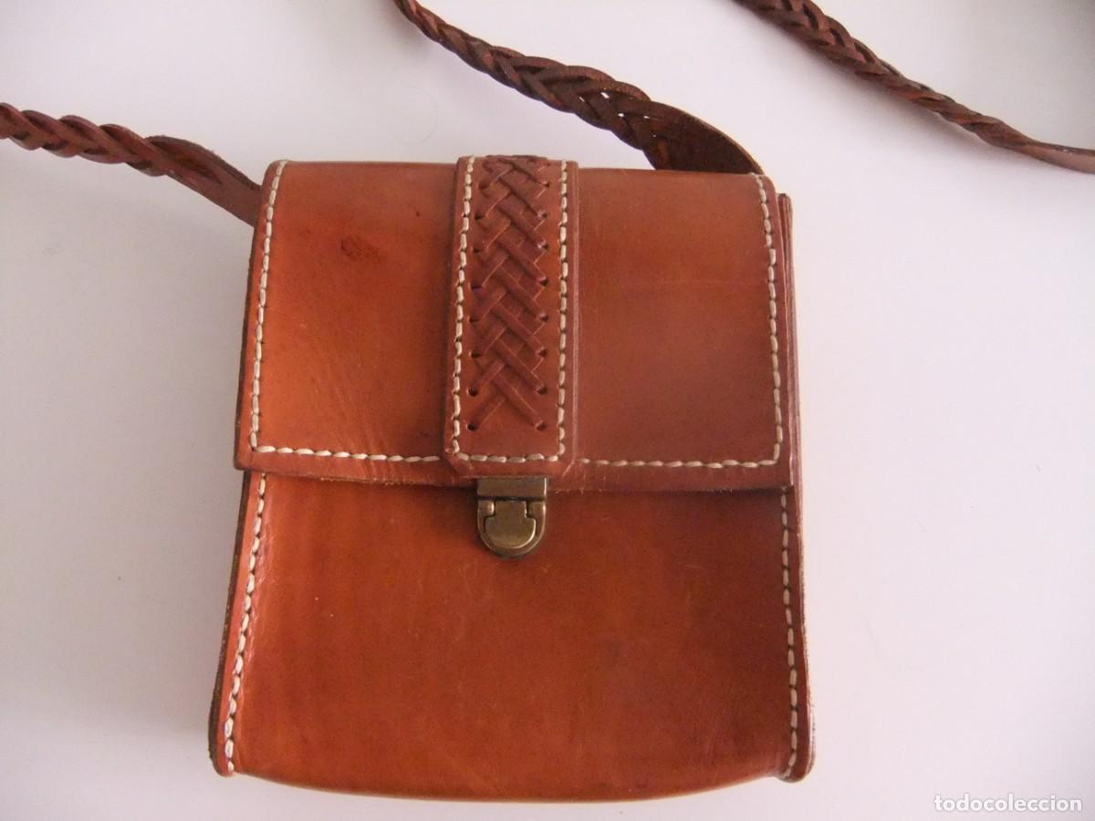 Vintage: cartera en cuero bandolera - Foto 1