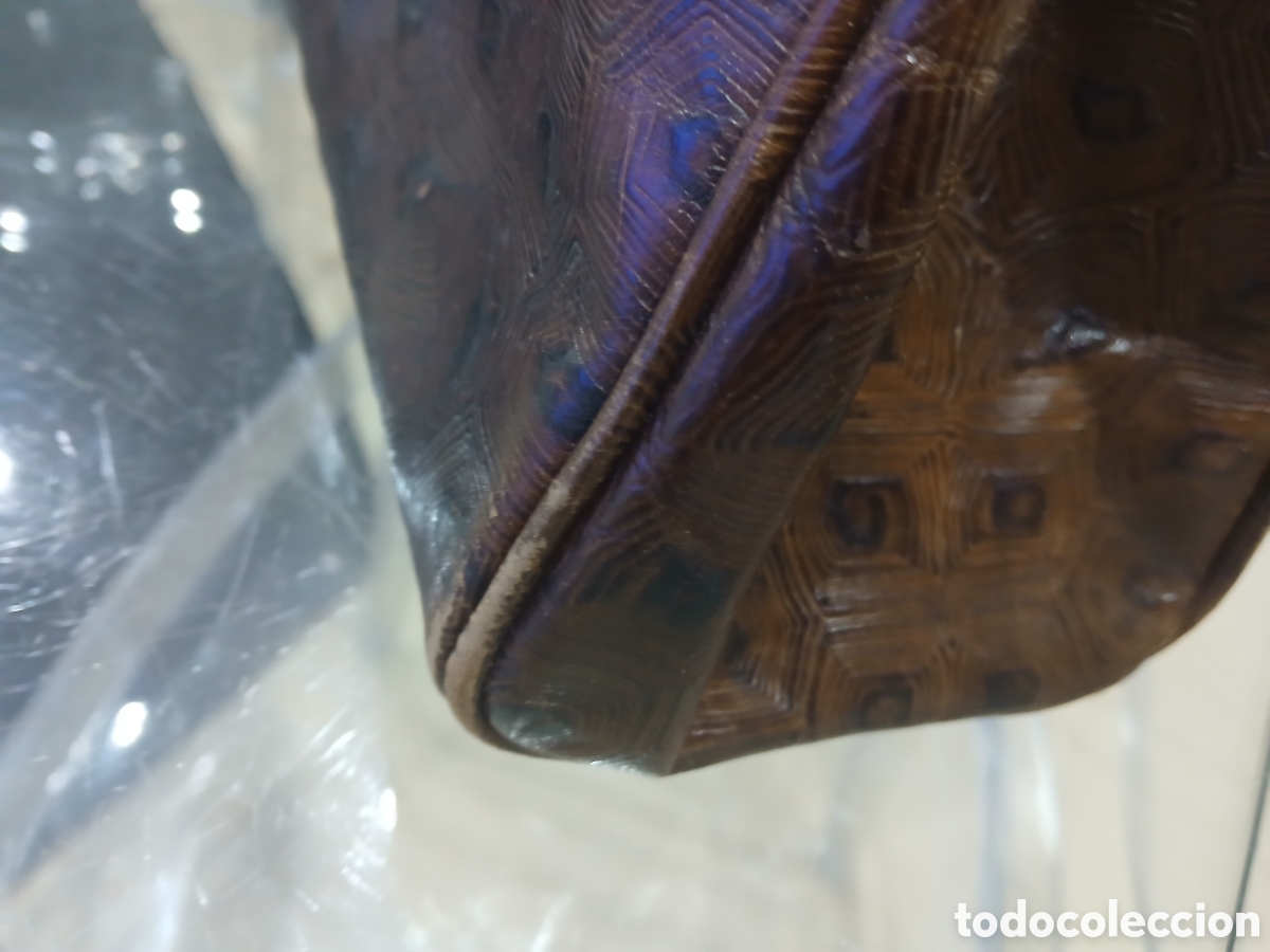 Vintage: Bolso de piel y banbu - Foto 2