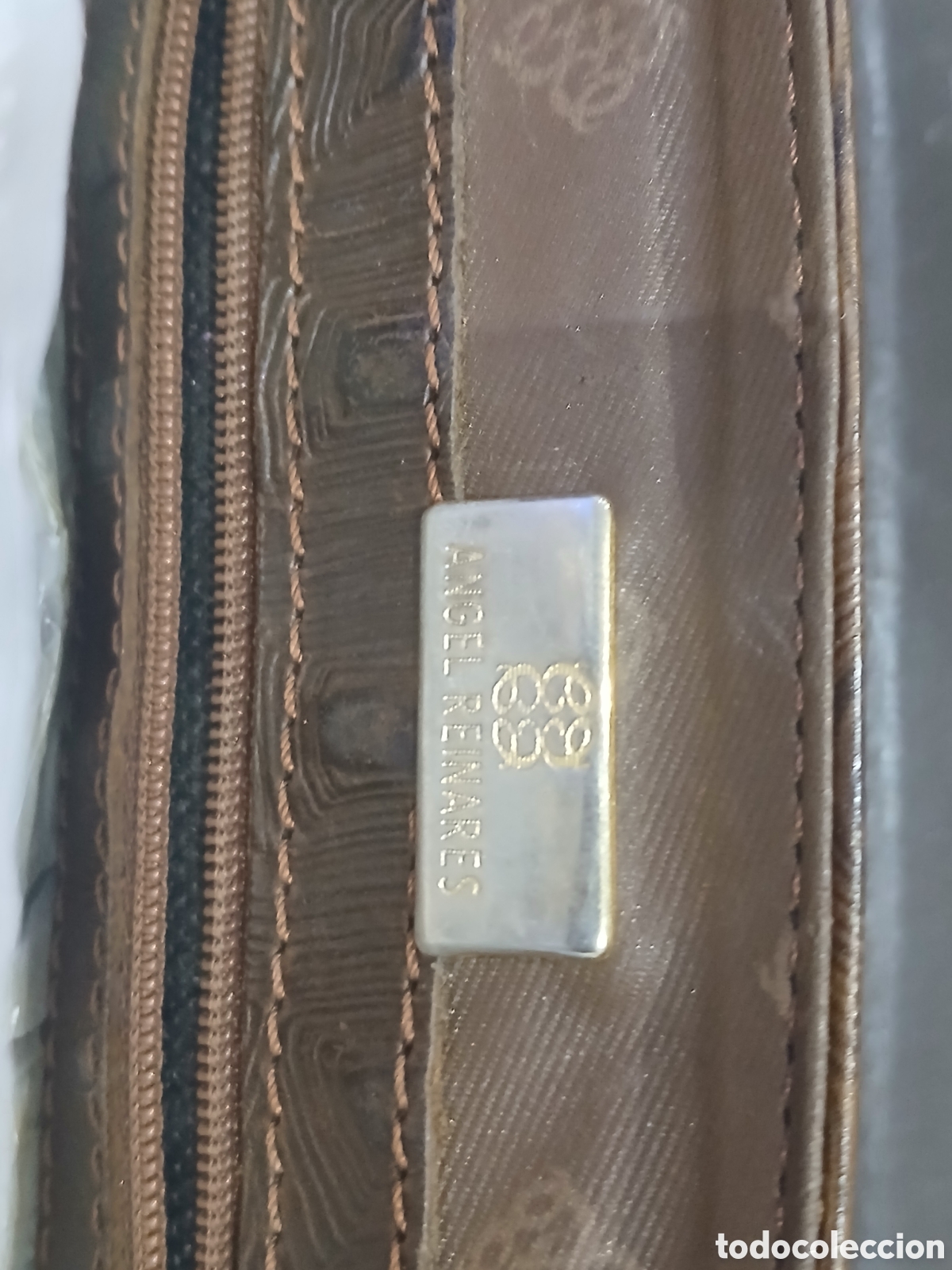 Vintage: Bolso de piel y banbu - Foto 7