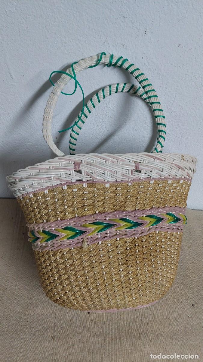 Vintage: Antiguo bolso de rafia vintage. - Foto 2