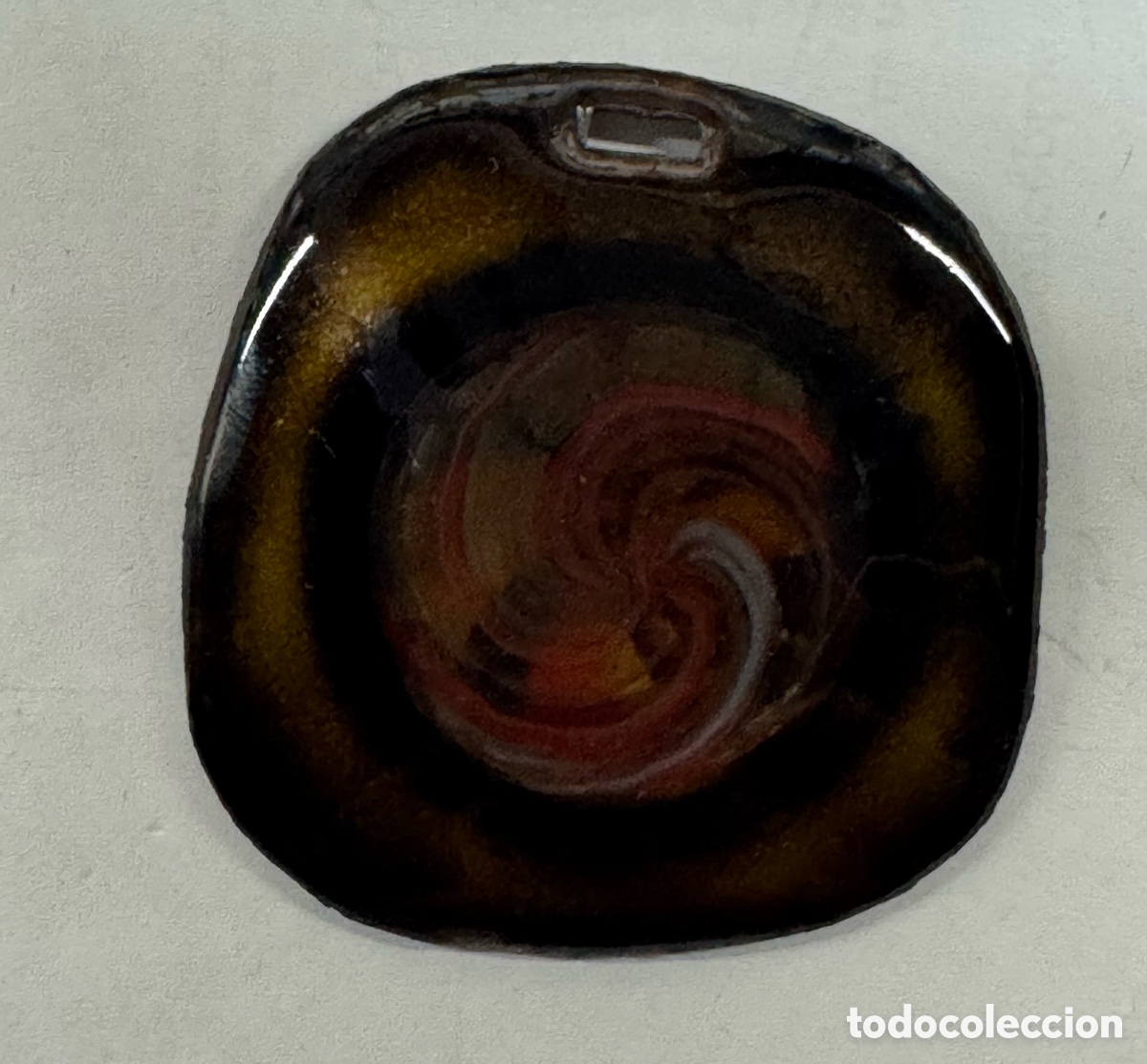 Vintage: Colgante Esmalte al Fuego sobre Cobre Vintage 60s. Dise&ntilde;o Espiral