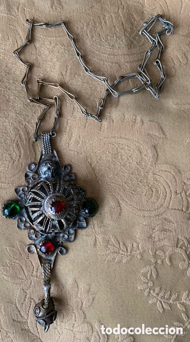 Vintage: COLLAR COLGANTE CON ANTIGUA F&Iacute;BULA DEL ALTO ATLAS