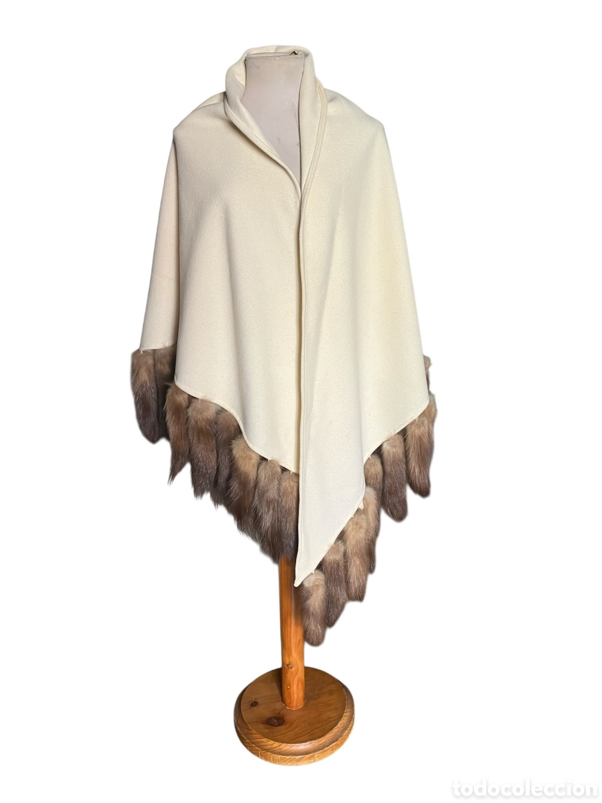 Vintage: PONCHO VINTAGE DE LUJO 100% CASHMERE + ZORRO - TURKIS TUKKU FINLANDIA