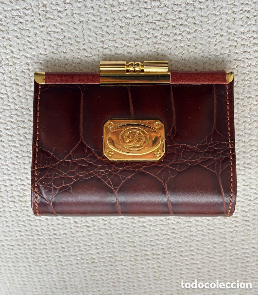 Vintage: Monedero vintage marr&oacute;n y dorado