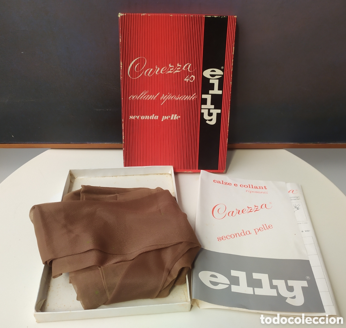 Vintage: Producto vintage: antiguas medias italianas para mujer de la marca Elly modelo Carezza 40 seconda pe