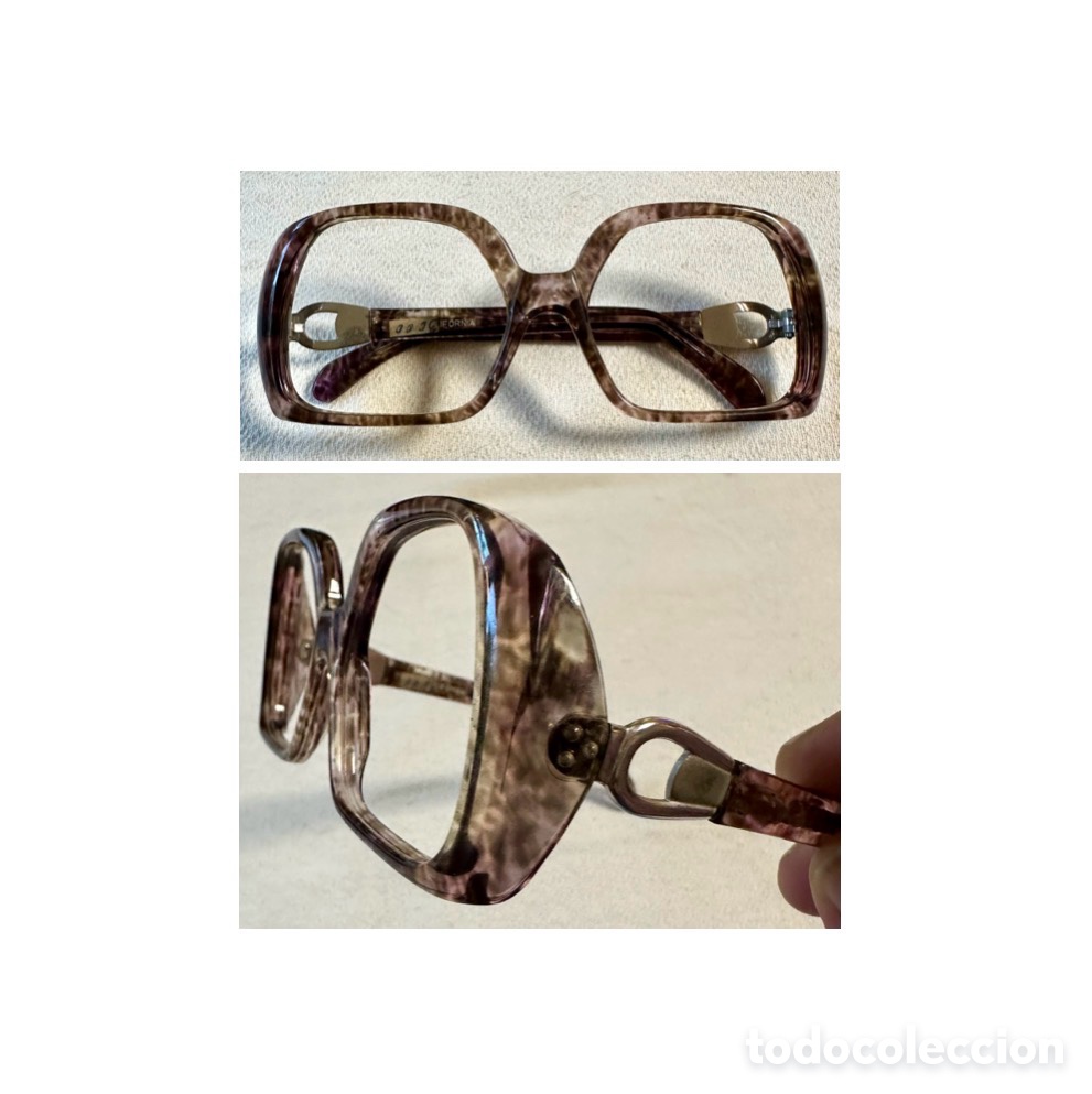 Vintage: A&ntilde;os 70, gafas de pasta. Mujer. Barbudo, modelo California, patillas bajas. Nuevas.