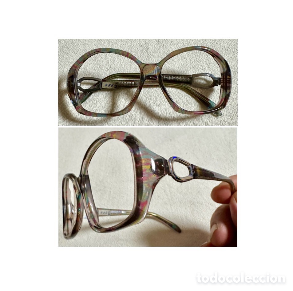 Vintage: A&ntilde;os 70, gafas de pasta. Mujer joven y ni&ntilde;a. Barbudo, modelo Georgia. tutti-frutti. Nuevas.