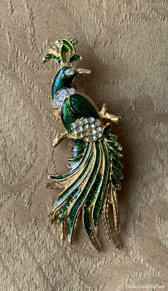 Vintage: BROCHE VINTAGE PAJARO TONOS VERDES