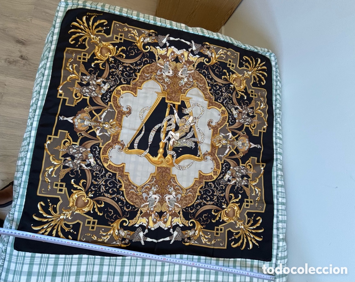 Vintage: Pa&ntilde;uelo de seda PERTEGAZ 80x80 aprox. - Foto 5