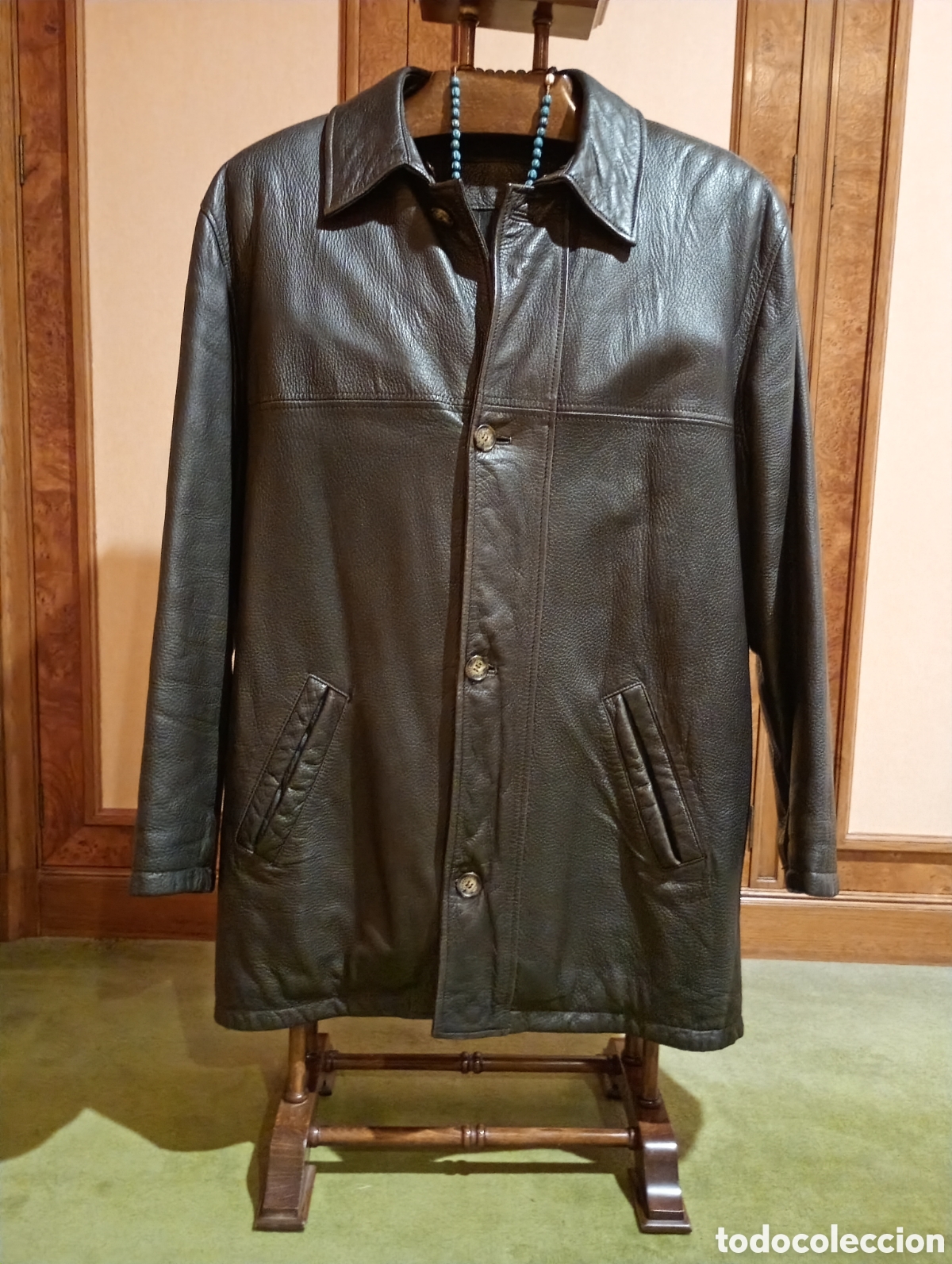 Vintage: Chaquet&oacute;n Lottusse color marron ventage forrada
