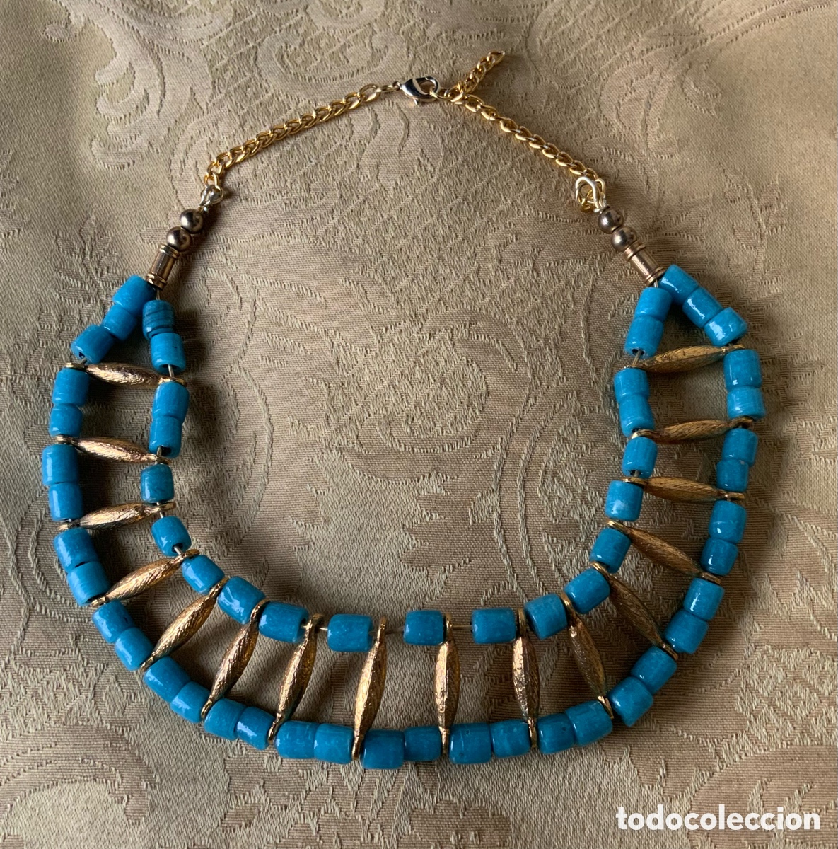 Vintage: COLLAR ETNICO DE CERAMICA TIPO BABERO