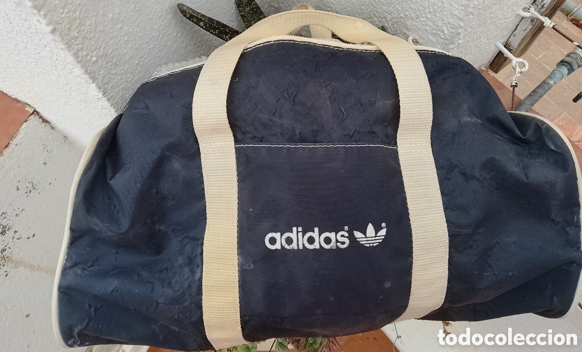 Vintage: Bolsa de viaje ADIDAS a&ntilde;os 80 negra tubular trebol retro