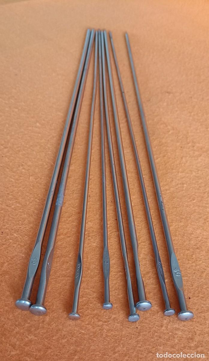 Vintage: JUEGO DE OCHO AGUJAS METALICAS PARA TEJER - LOTE &rdquo;C&rdquo;