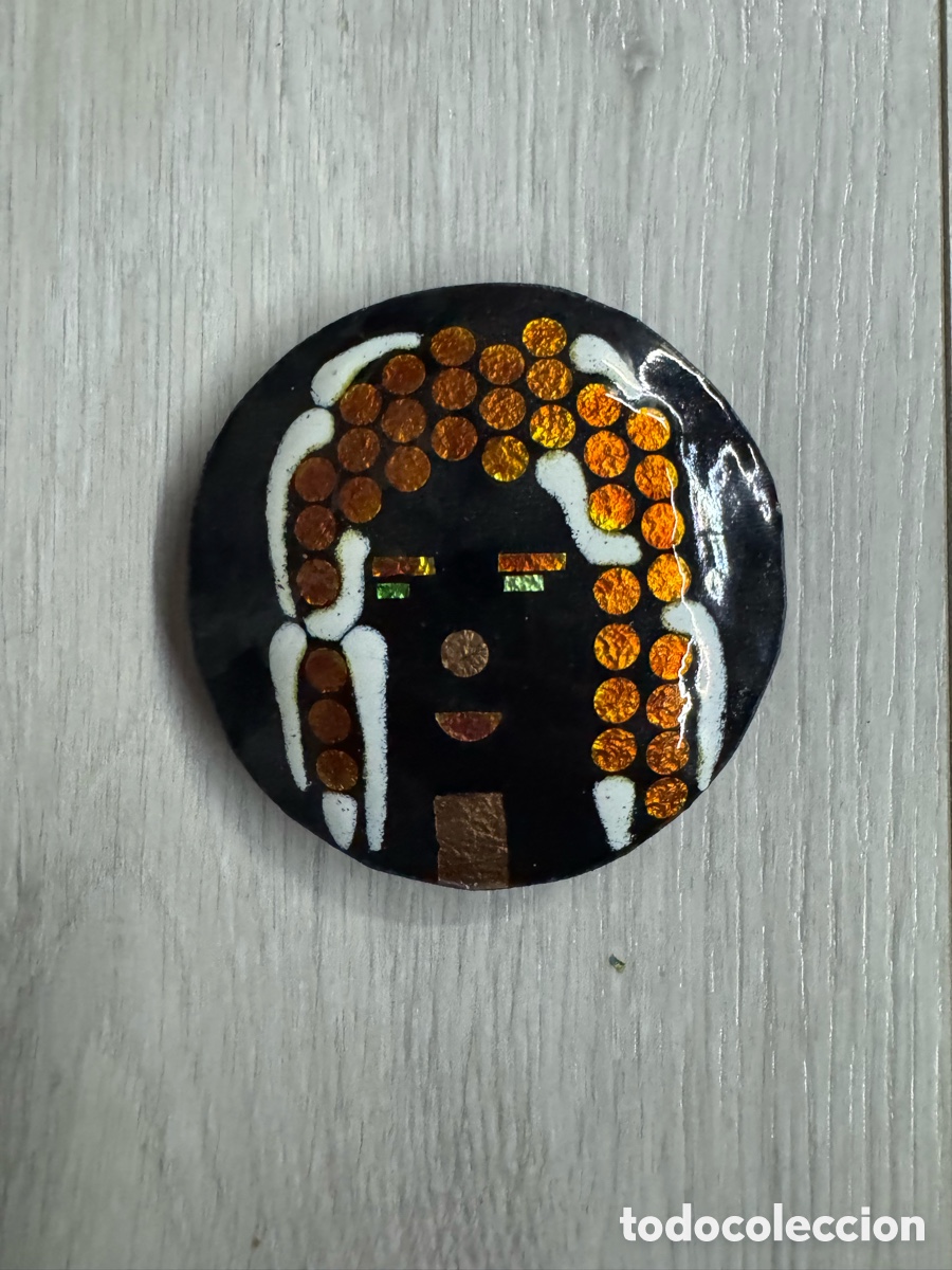 Vintage: Broche grande, esmalte vitrificado sobre cobre de los que se llevaban en el abrigo. Vintage