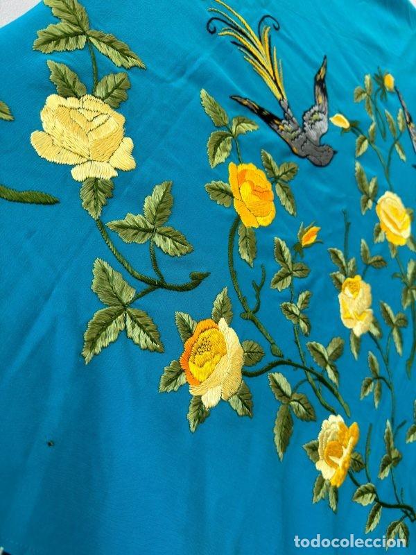 Vintage: Mant&oacute;n merino antiguo bordado - Foto 4