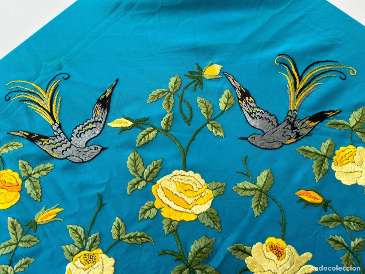 Vintage: Mant&oacute;n merino antiguo bordado - Foto 5