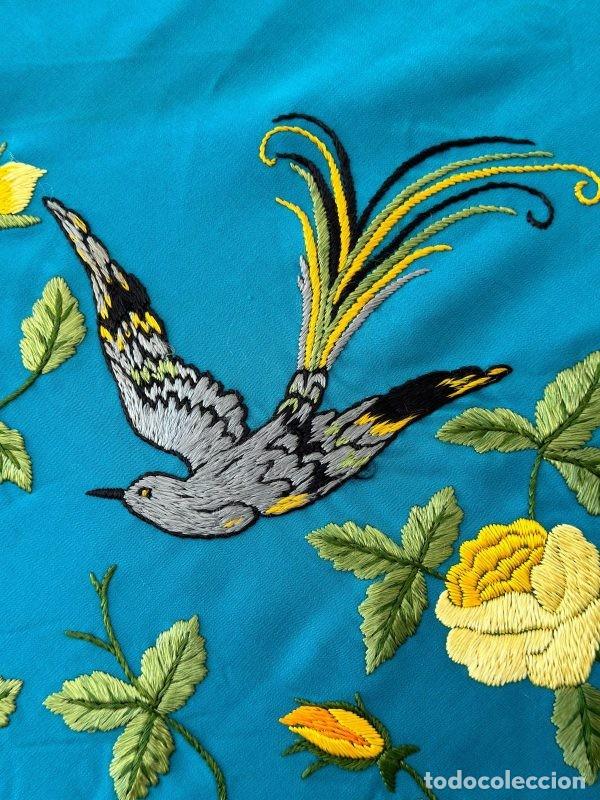 Vintage: Mant&oacute;n merino antiguo bordado - Foto 6