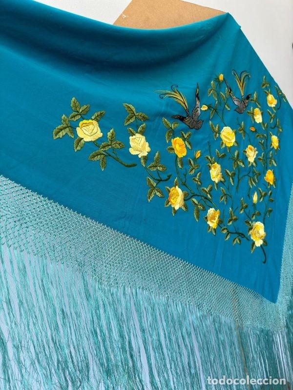 Vintage: Mant&oacute;n merino antiguo bordado - Foto 7