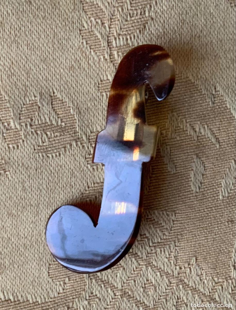 Vintage: BROCHE CAREY NATURAL LETRA J - Foto 3