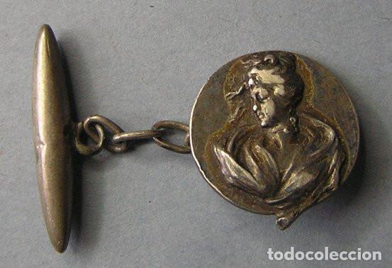 Vintage: ANTIGUO GEMELO DE PLATA