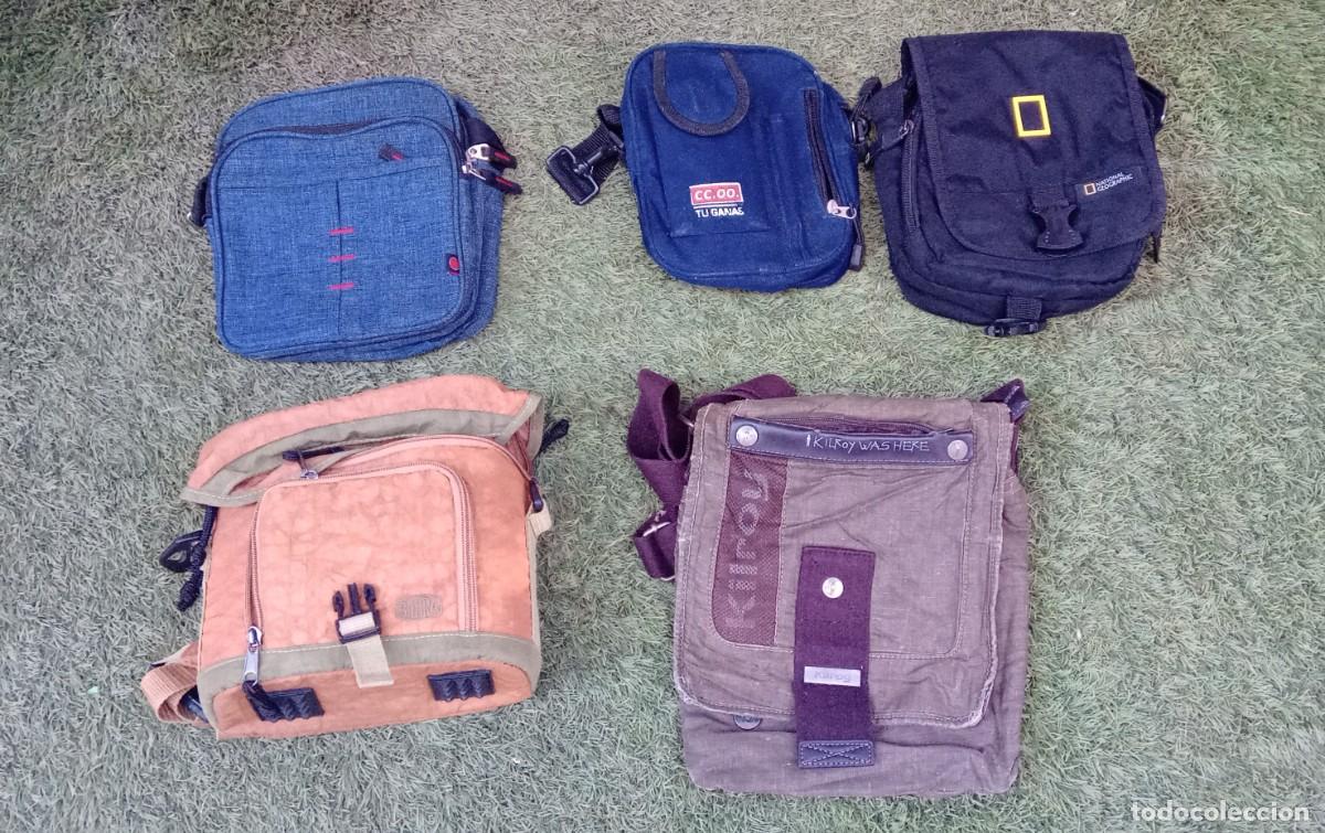 Vintage: Lote de 3 Maletines y 5 bolsas,ri&ntilde;oneras varias - Foto 1