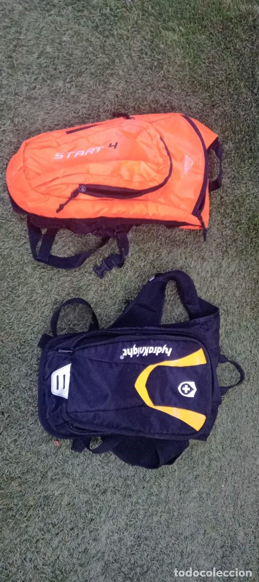 Vintage: Lote de 3 mochilas,juego de Polainas,ri&ntilde;onera y cantimplora