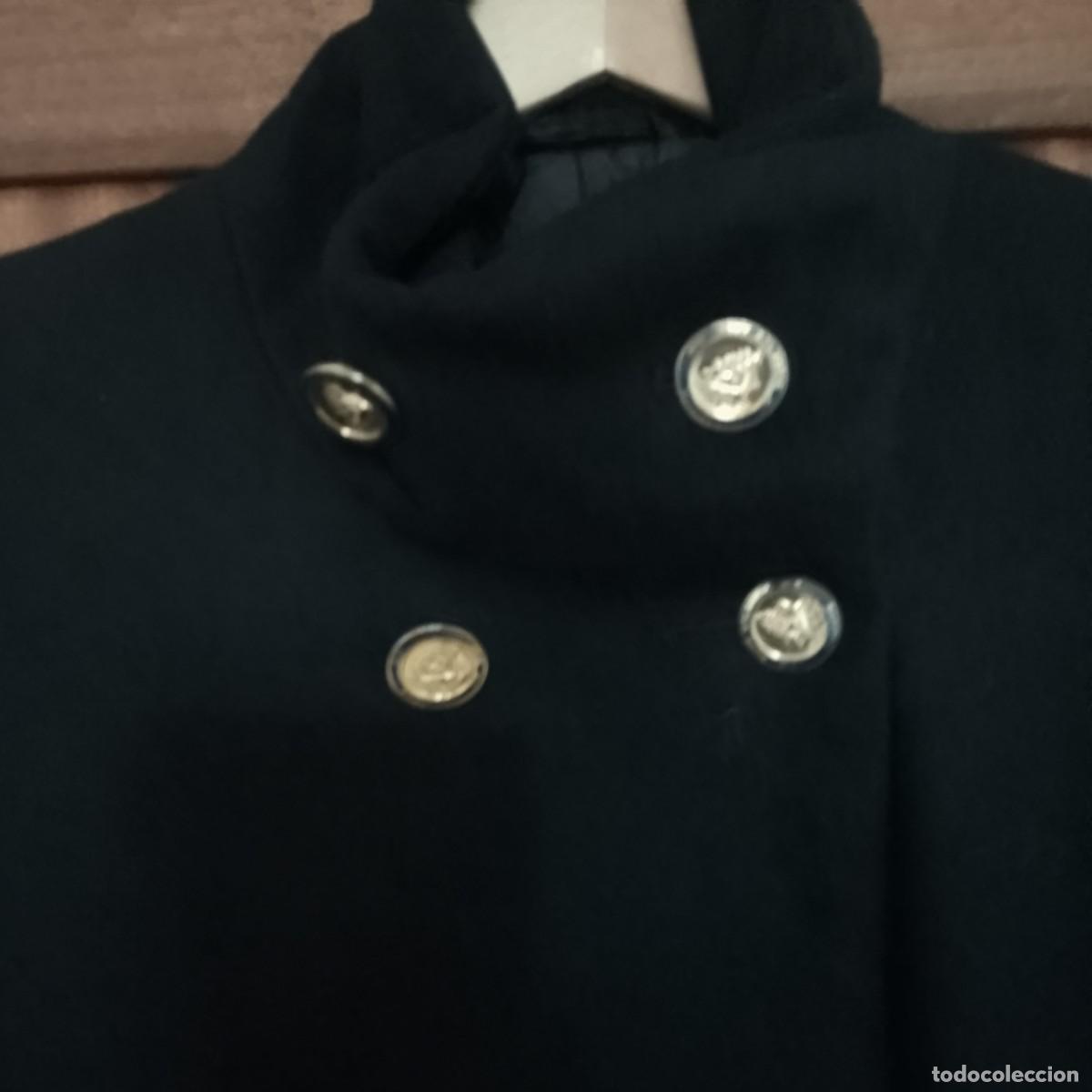Vintage: Abrigo negro Easy Wear (El Corte Ingl&eacute;s) T.42 - NUEVO - Doble Bolsillo y Botones de Pontejos