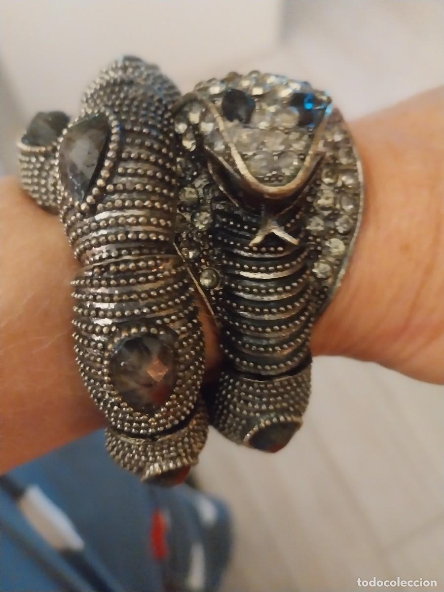 Vintage: Brazalete vintage serpiente plateado - Foto 1