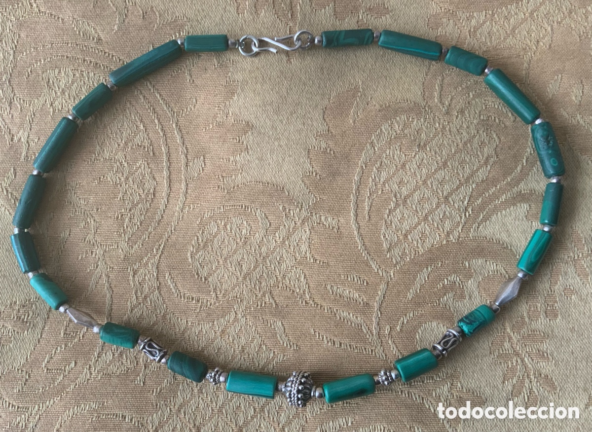 Vintage: COLLAR VINTAGE DE MALAQUITA Y PLATA - Foto 3