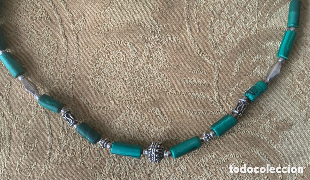 Vintage: COLLAR VINTAGE DE MALAQUITA Y PLATA - Foto 12