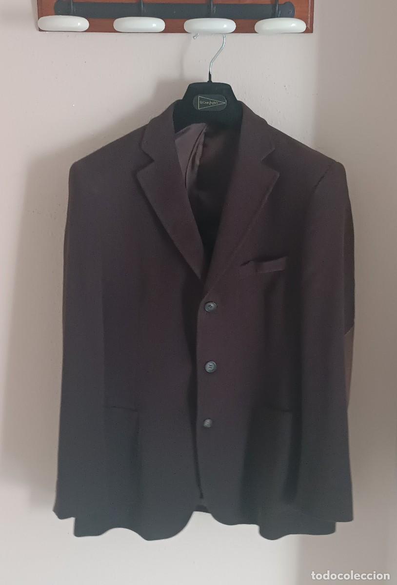 Vintage: Americana de abrigo &rdquo;Lloyds&rdquo; (El Corte Ingl&eacute;s), marr&oacute;n con coderas. Talla 4 (L). Impecable. - Foto 1
