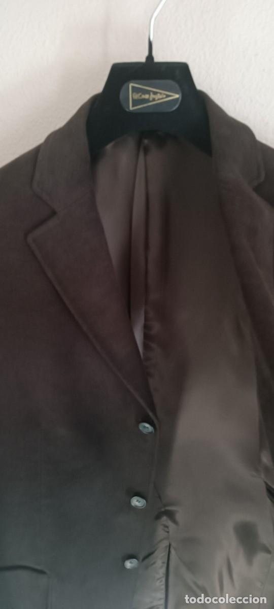 Vintage: Americana de abrigo &rdquo;Lloyds&rdquo; (El Corte Ingl&eacute;s), marr&oacute;n con coderas. Talla 4 (L). Impecable. - Foto 8