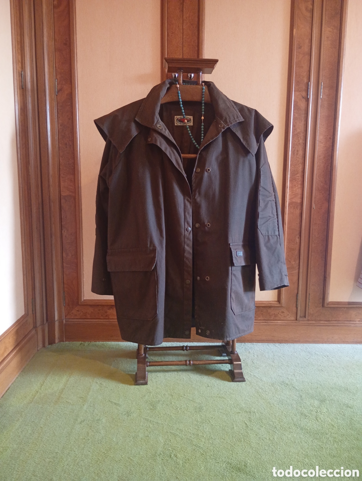 Vintage: Abrigo australiano R.M. Milliams Droughtbreaker talla S ventage algod&oacute;n encerado barbour