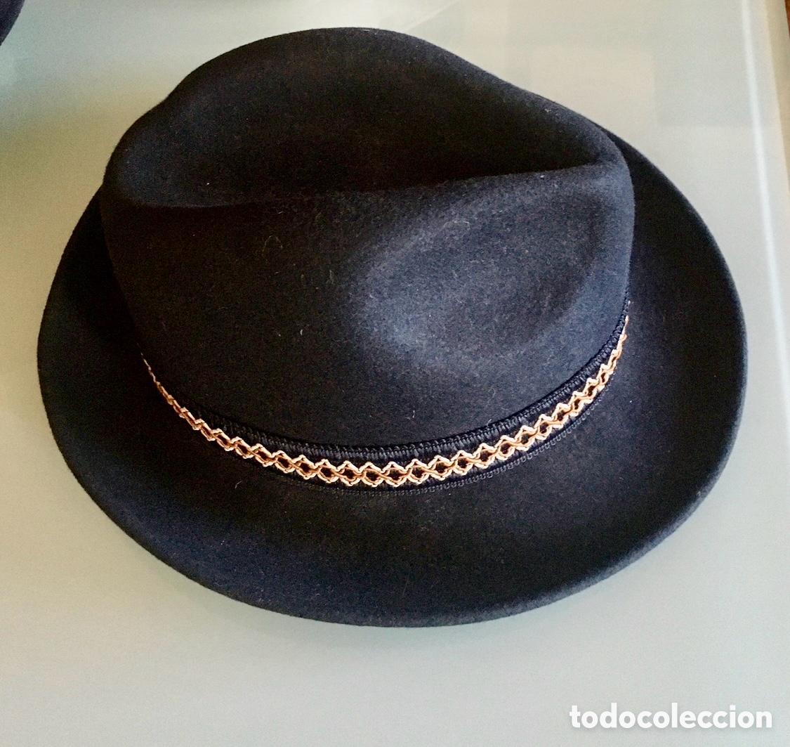 Vintage: Sombrero negro. TEXCOM. Lana.