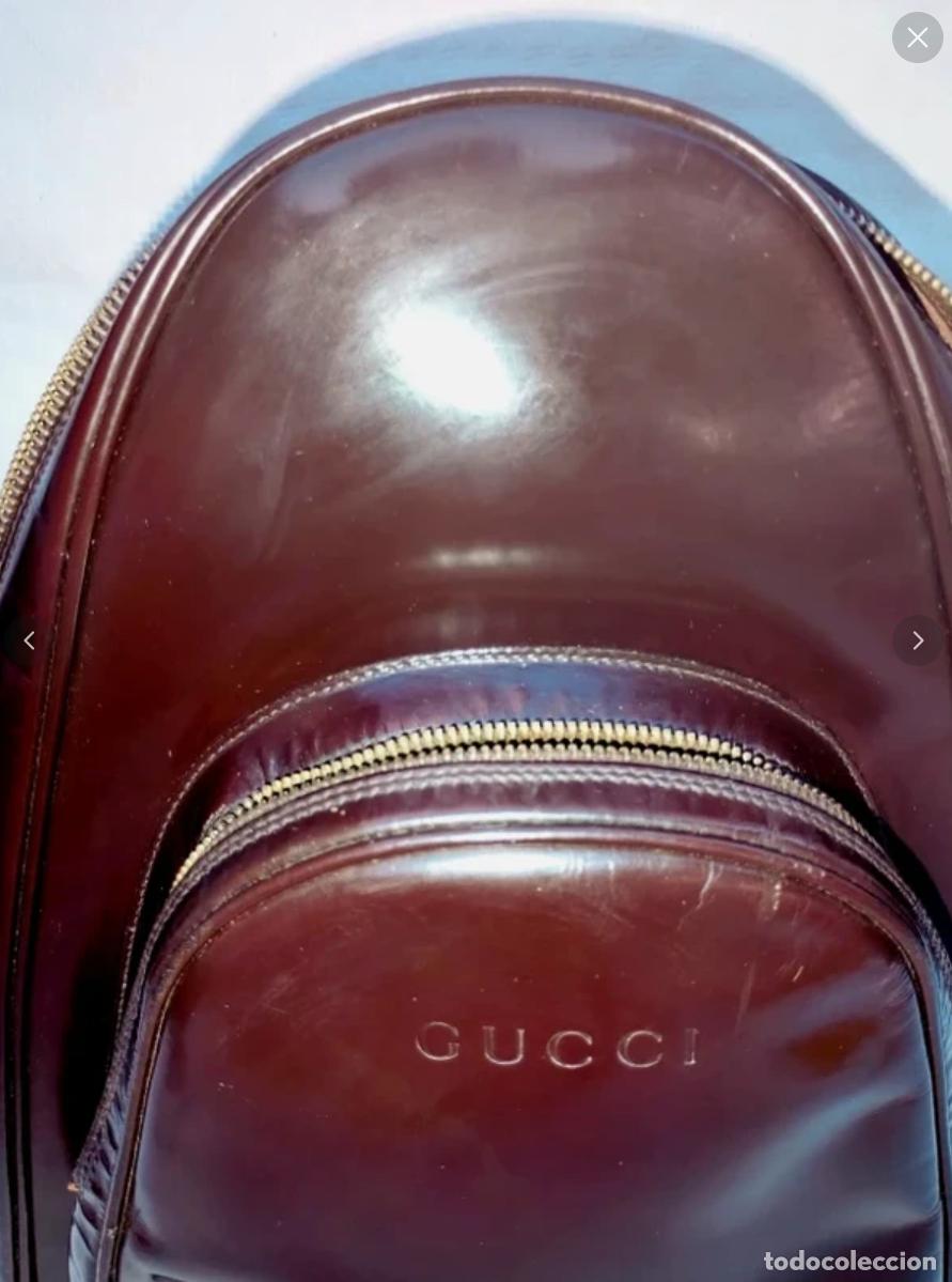 Vintage: Gucci Bamboo Vintage Mochila Charol Burdeos Bolso Italiano Original &Eacute;poca