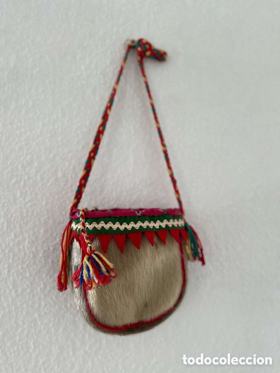 Vintage: Bolso vintage estilo sami de piel y pelo natural &ndash; artesan&iacute;a de Laponia